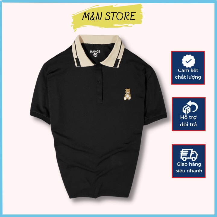 Áo Polo nam, áo thun nam HAHOS vải cotton cá sấu thêu logo gấu cao cấp ( ẢNH THẬT)