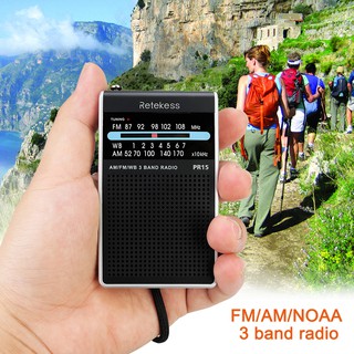 ☀sander♥PR15 Pointer Tuning FM Radio AM NOAA Emergency Warning Mini Portable Radio Pocket Radio Receiver