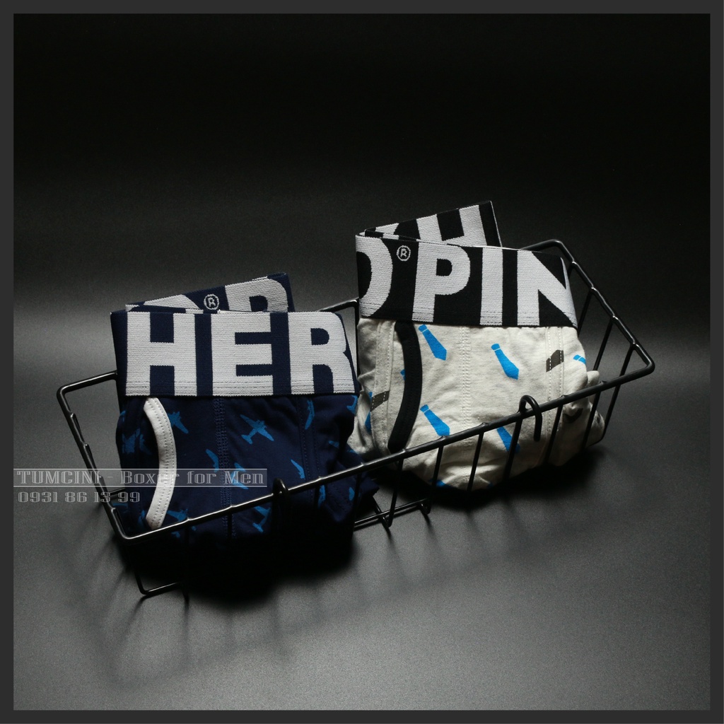 Quần sịp nam đùi hoạ tiết cà vạt dành cho giới văn phòng thanh lịch lôi cuốn Hero Pink Tumcini HP07