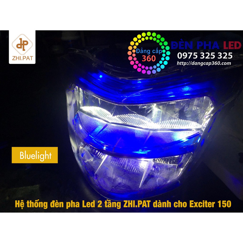 MÀU XANH - Pha led 2 tầng zhi.pat Ex150 - Xanh