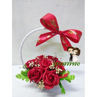 Giỏ hoa 7 hoa hồng sáp -Quà tặng 20.11 cho thầy cô