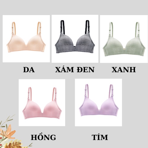 Áo Ngực Kẻ Caro Đệm Mỏng - Áo Lót Nữ Không Gọng Trẻ Trung AMYBRA A125