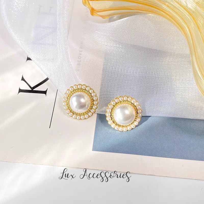 Bông khuyên tai ngọc thời trang nữ phong cách Hàn Quốc sang trọng BT06 Lux Accessories