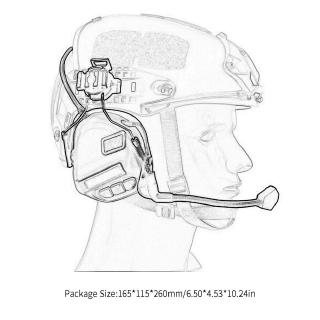 【Flash.】Tactical Headset Helmet-Type Headphone Fifth Generation Chip Removable Design