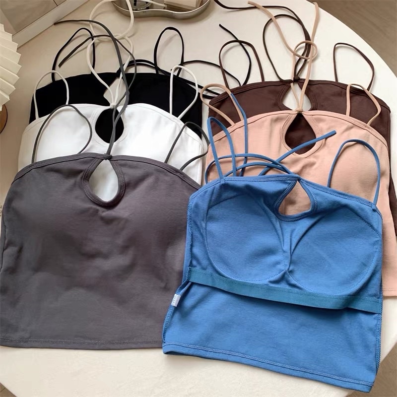 áo 2s 2 dây tăm dây ô vuông caro - ô bàn cờ kiểu dây buộc cổ hot hit (13691#) có mút ngực liền áo