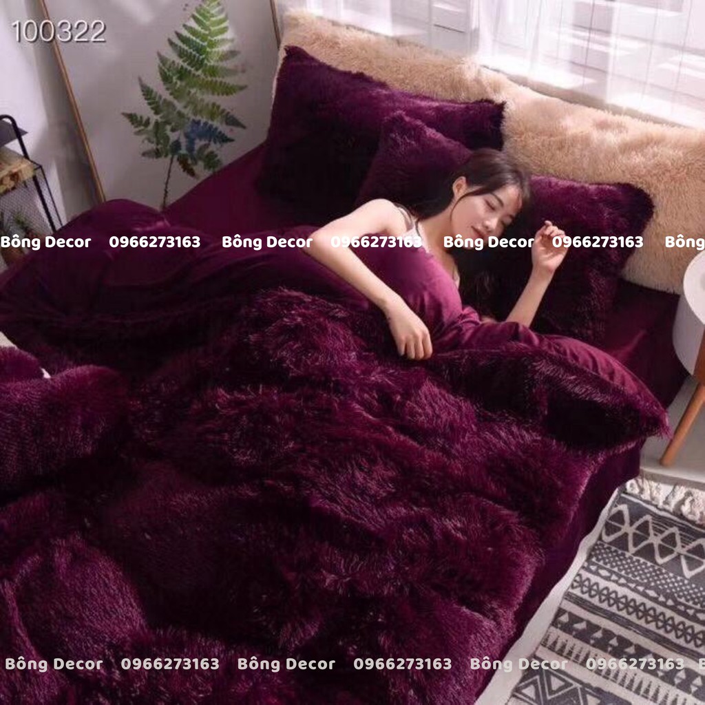 Bộ Chăn Ga Gối Nỉ Nhung Lông Cao Cấp Hàng Loại 1