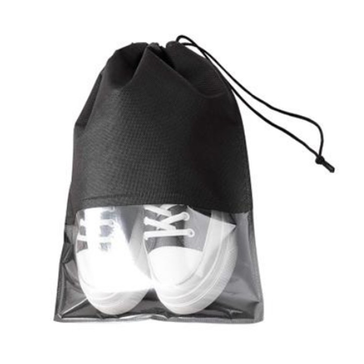 Túi dây rút đựng giày dép thể thao du lịch thông minh vải dù canvas chống thấm nước bẩn bụi màu trơn gấp gọn tiện lợi