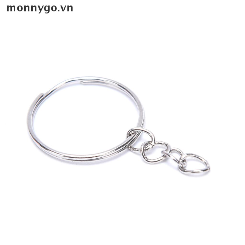 Bộ 150 vòng móc khóa có dây xích và khoen tròn hở và mắt vít hỗ trợ làm móc khóa thủ công DIY