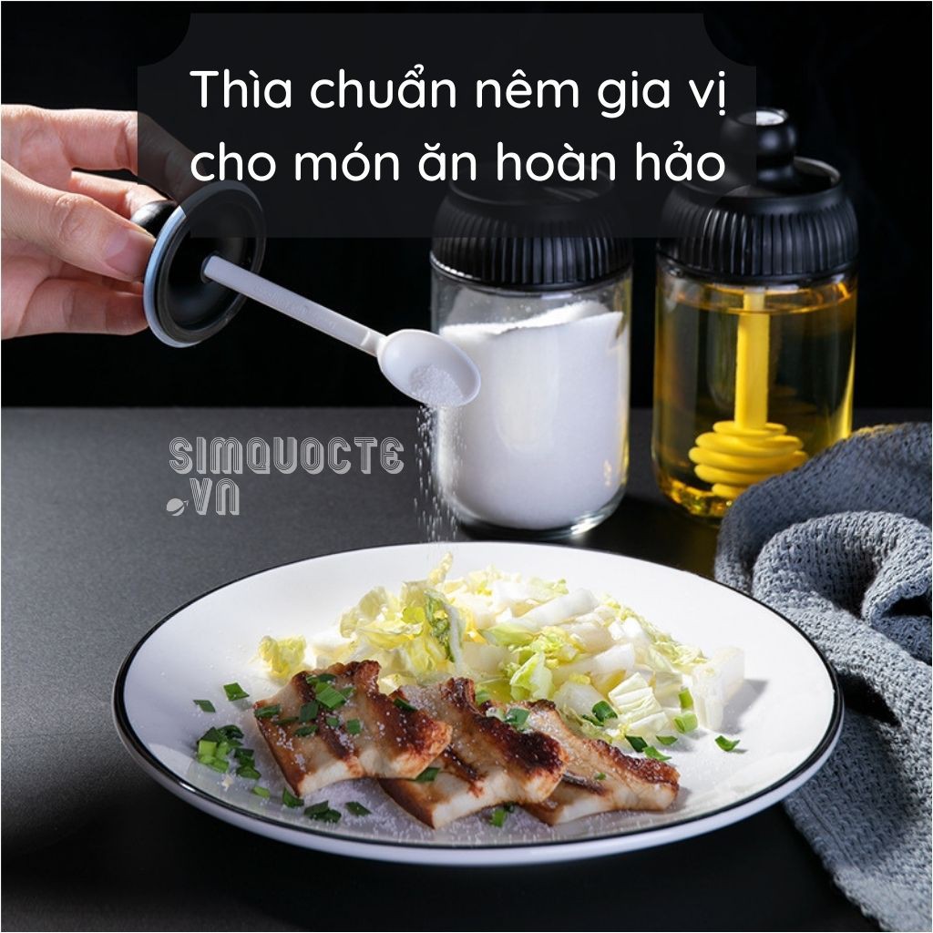 Lọ gia vị thủy tinh kèm thìa xúc | WebRaoVat - webraovat.net.vn