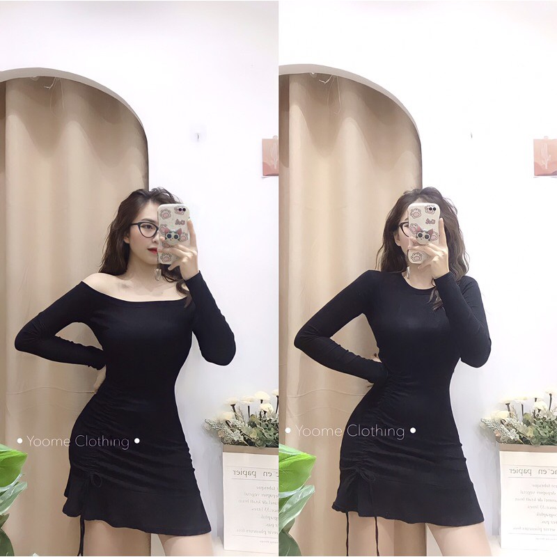 Váy body đuôi cá trễ vai và cổ tròn[ẢNH THẬT TẠI SHOP] | BigBuy360 - bigbuy360.vn