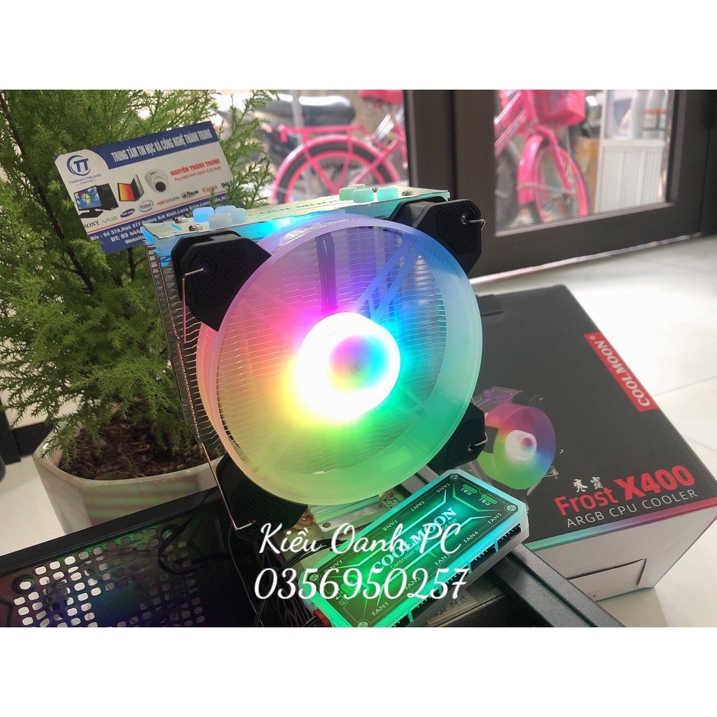 Tản nhiệt khí, Fan CPU Coolmoon X400 Led RGB Bộ tản nhiệt máy tính 5V ARGB Intel SK 1200, AMD AM4