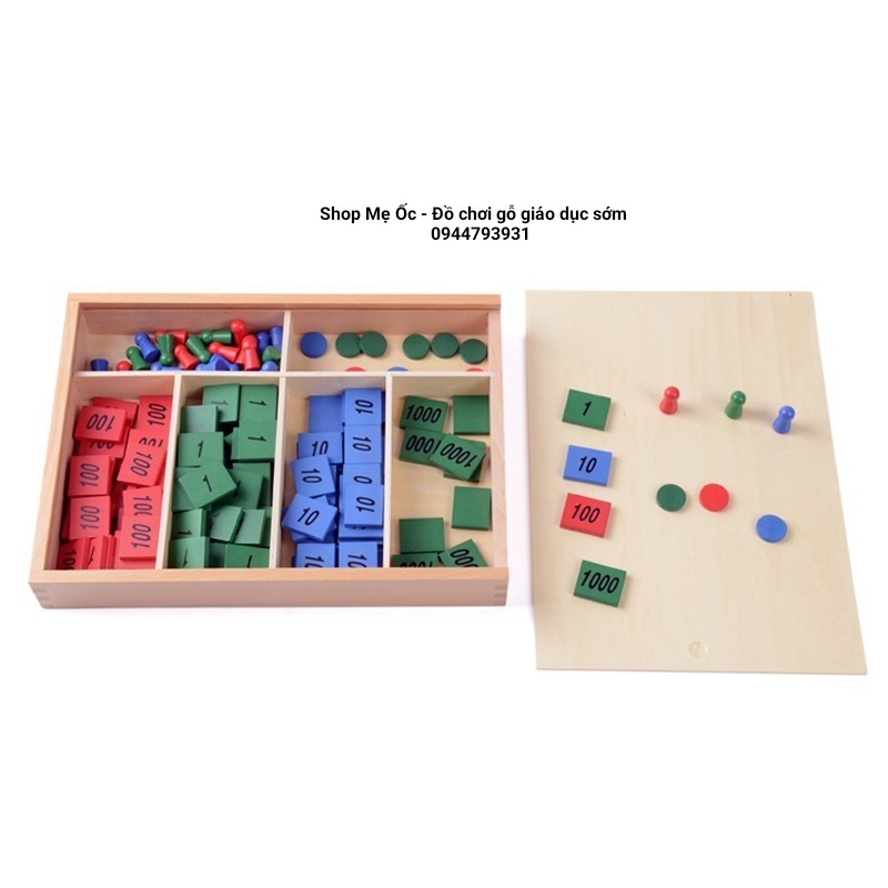 Trò chơi tem số - Giáo cụ Montessori