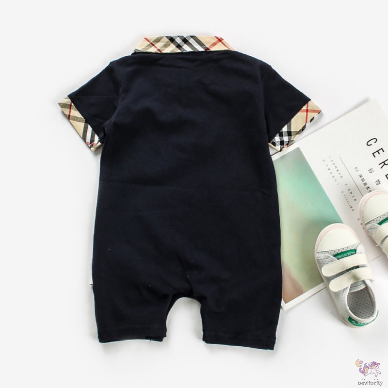 Bộ Áo Liền Quần Caro Hàn Quốc Cho Bé Trai