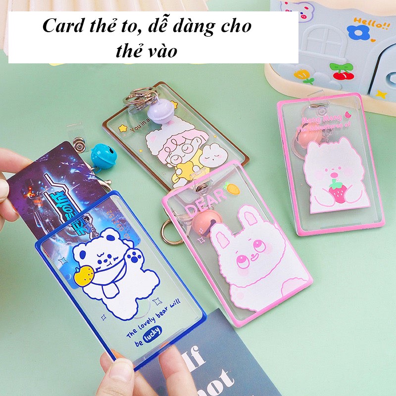 Vỏ đựng thẻ tên học sinh sinh viên, Bao bọc thẻ trong suốt kèm chuông mới lạ