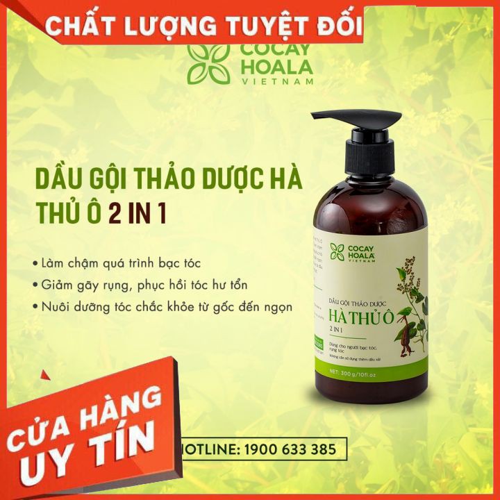 Dầu Gội Hà Thủ Ô 2in1 Giảm Rụng Tóc Bạc Tóc Cocayhoala 300g