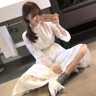 Set váy ren kèm áo len ( HÀNG ORDER) ( sẵn sz S)