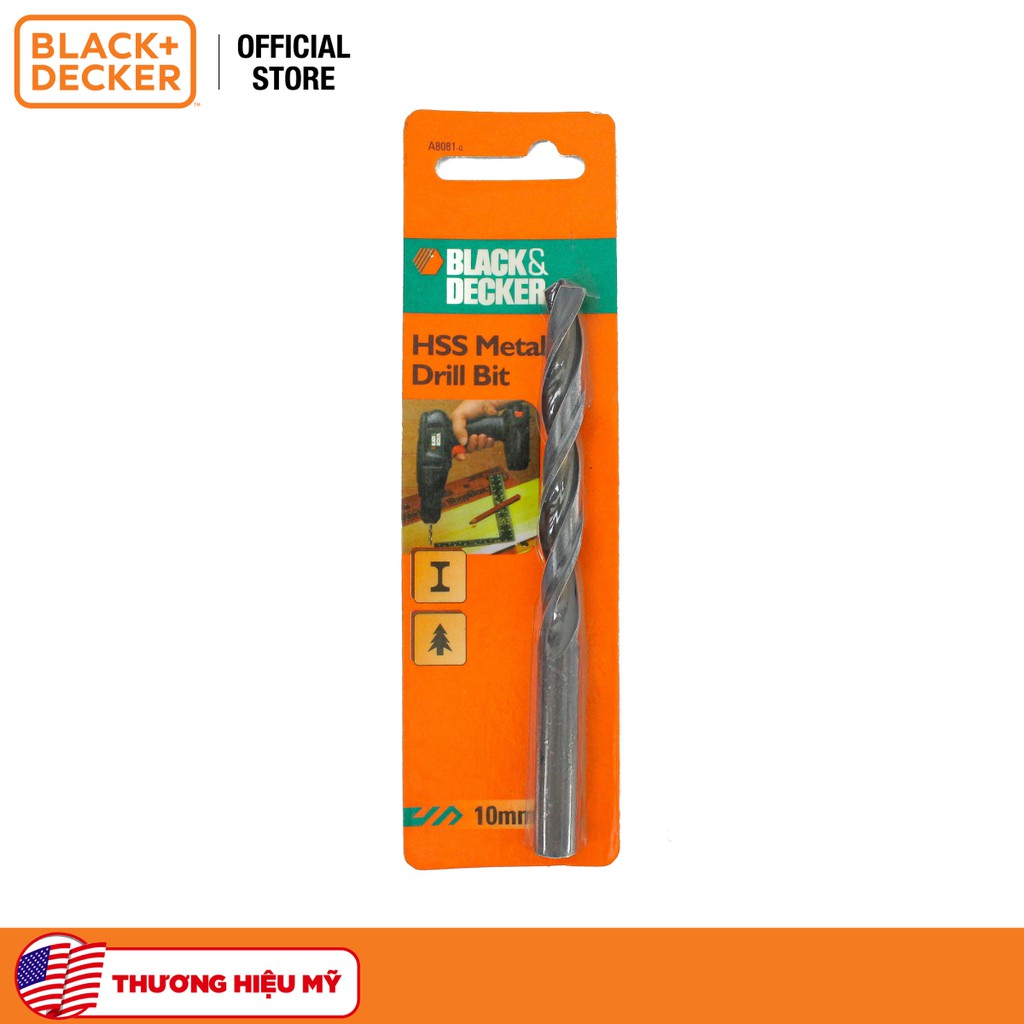 BLACK+DECKER - A8081 Mũi khoan sắt HSS 10mm