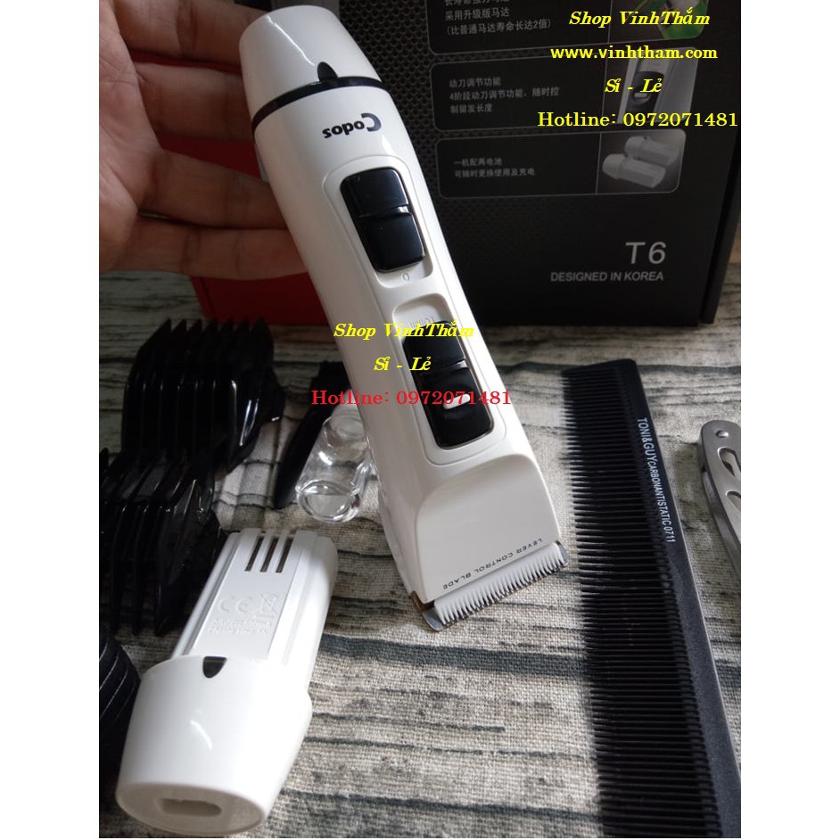 tông đơ cắt tóc chuyên nghiệp T6 [TẶNG KÈM DAO CẠO + LƯƠC CHUYÊN DỤNG TONYGUY]