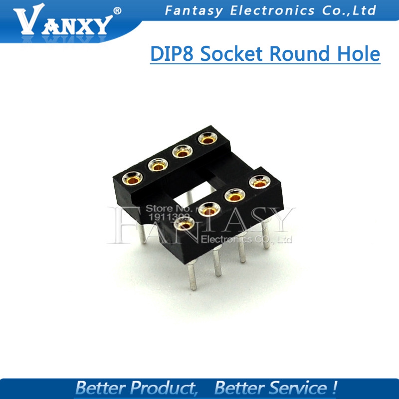 20pcs DIP-8 Round Hole 8 Pins 2.54MM DIP DIP8 IC Sockets Adaptor Solder Type 8 PIN IC Connector | BigBuy360 - bigbuy360.vn