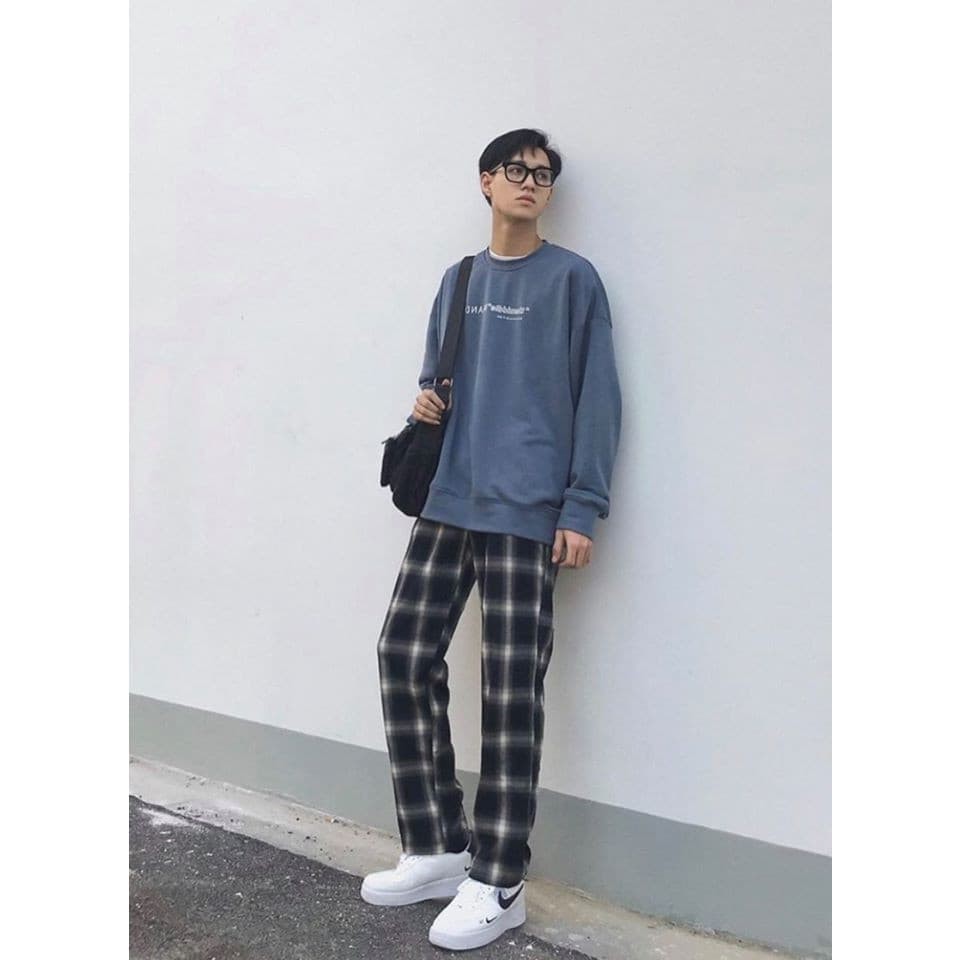 Quần Baggy Nam Nữ Kẻ Caro Unisex Vải PLAID Dáng Suông, Rộng - PD CLOTHES