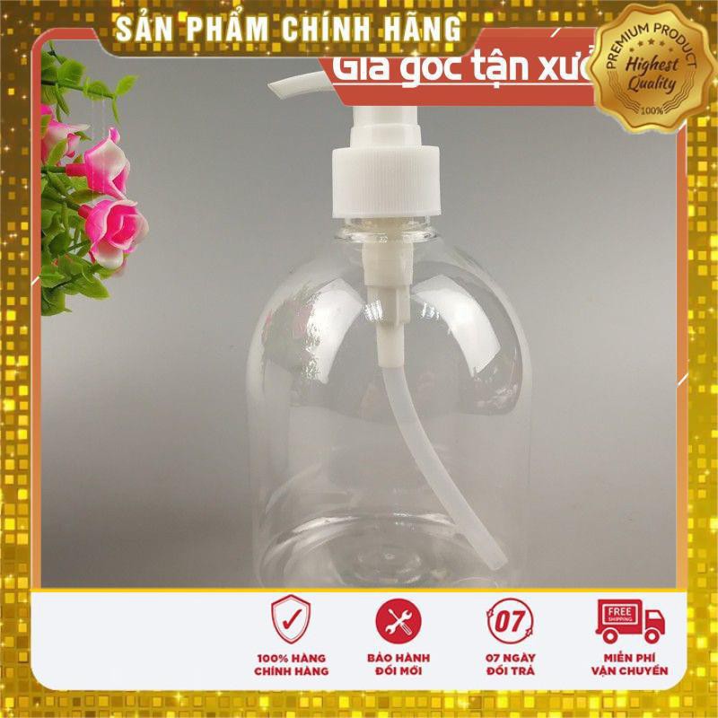 Chai nhựa pet vòi nhấn sữa tắm 500ml Thân lùn chiết mỹ phẩm