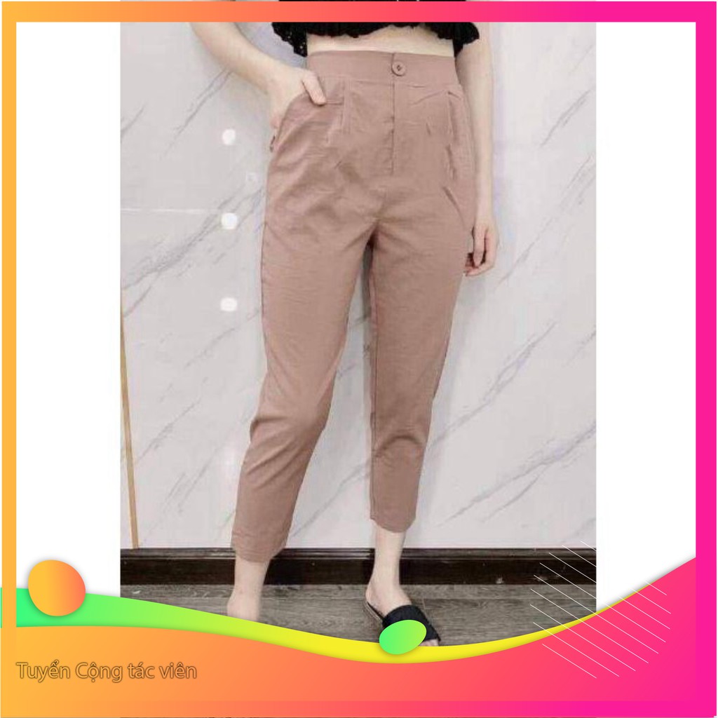 15Q47B1 Quần baggy ống túm vải đũi cực đẹp, đủ màu hot trend, 3 size SML Sale