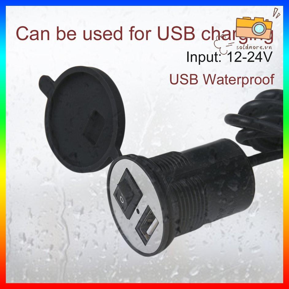 POWER Ổ Cắm Sạc Usb Chống Nước Cho Xe Mô Tô / Xe Mô Tô