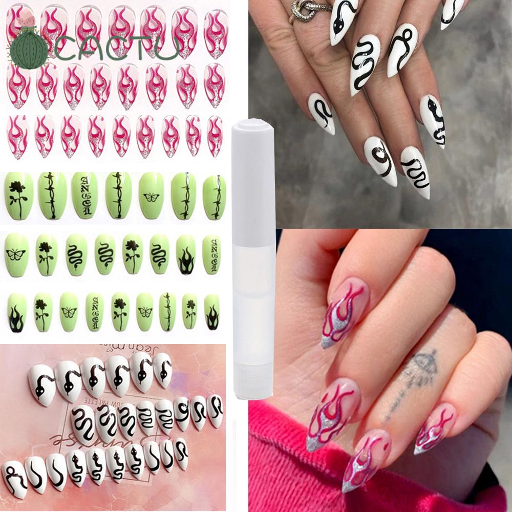 Set 24 Móng Tay Giả Họa Tiết Rắn Độc Đáo