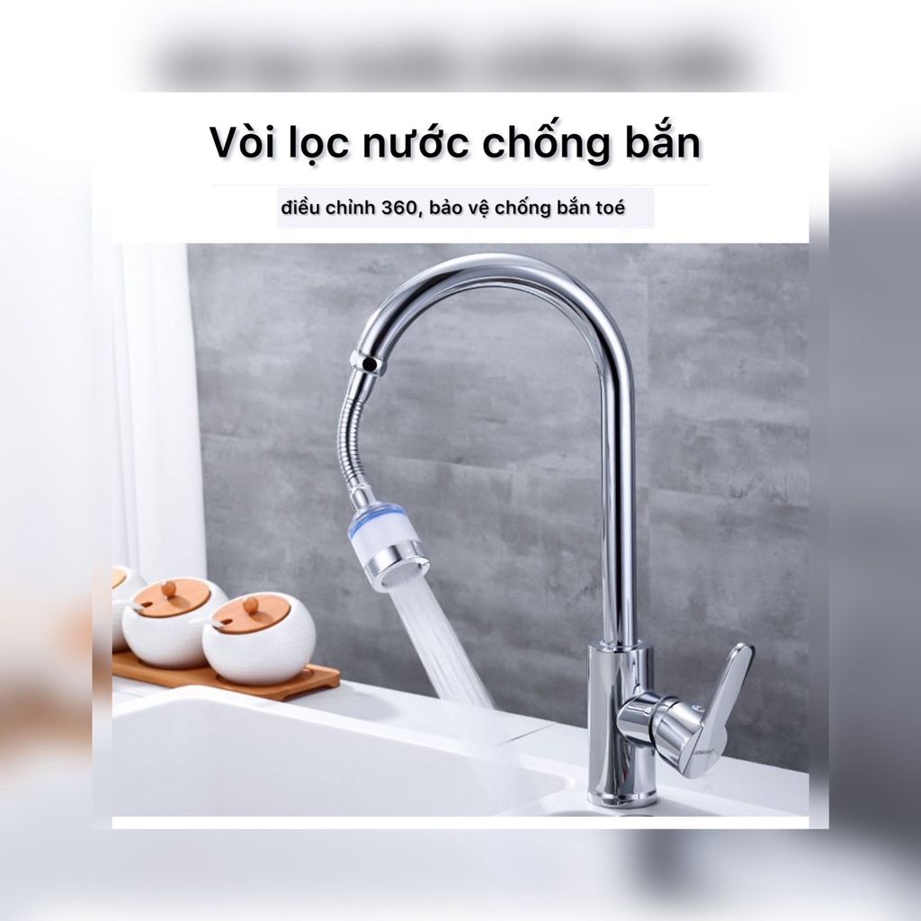 Vòi nối có thể xoay 360 độ máy sục khí có thể điều chỉnh, bộ lọc vòi - VUA BAO BÌ