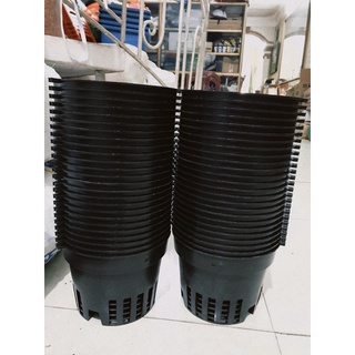 Combo 50 chậu nhựa đen f18 + 50 móc kẽm 80cm