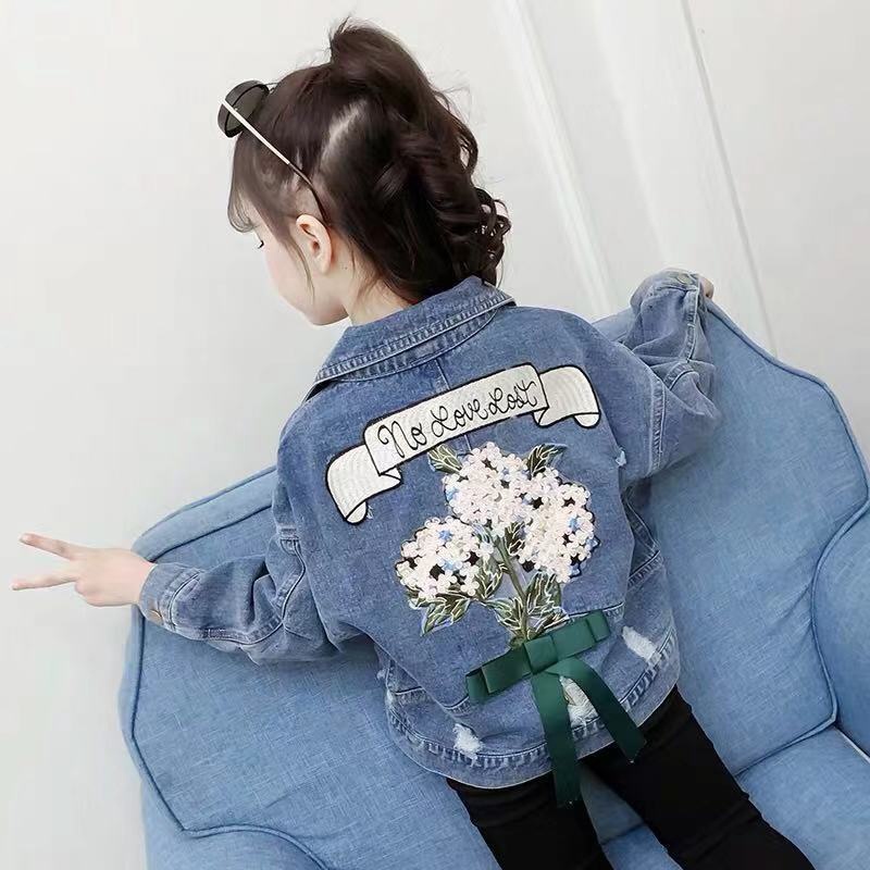 Áo Khoác denim Thời Trang Xuân Thu Mới Cho Bé Gái Aku
