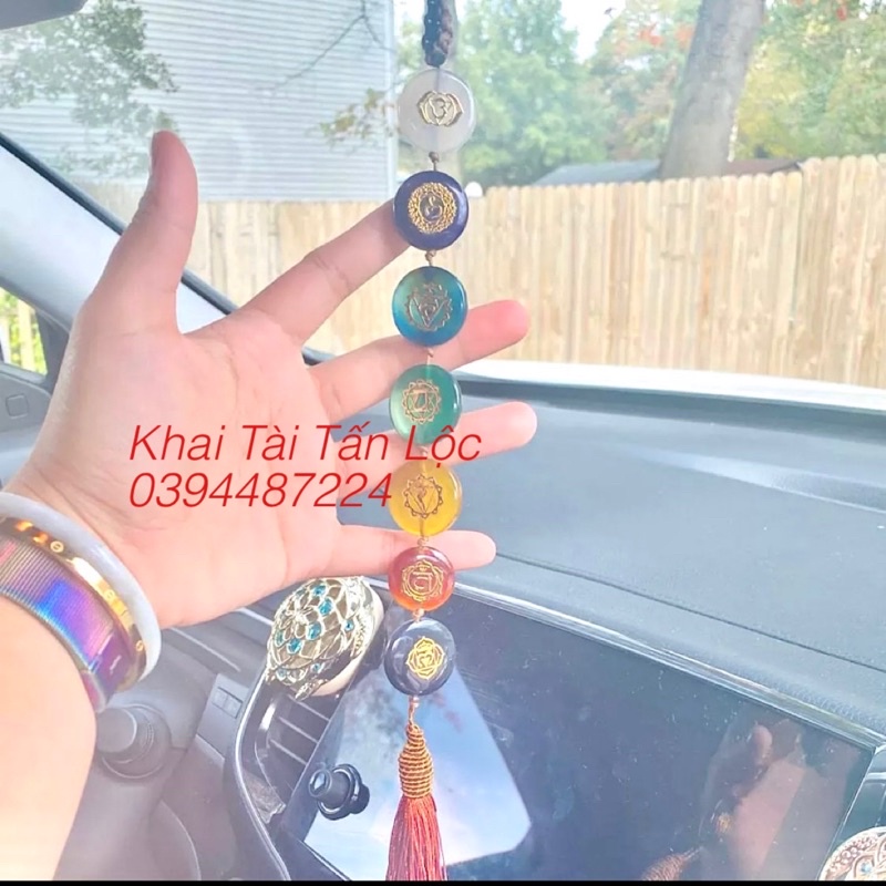 Dây treo 7 đá thanh tẩy 7 luân xa bình an