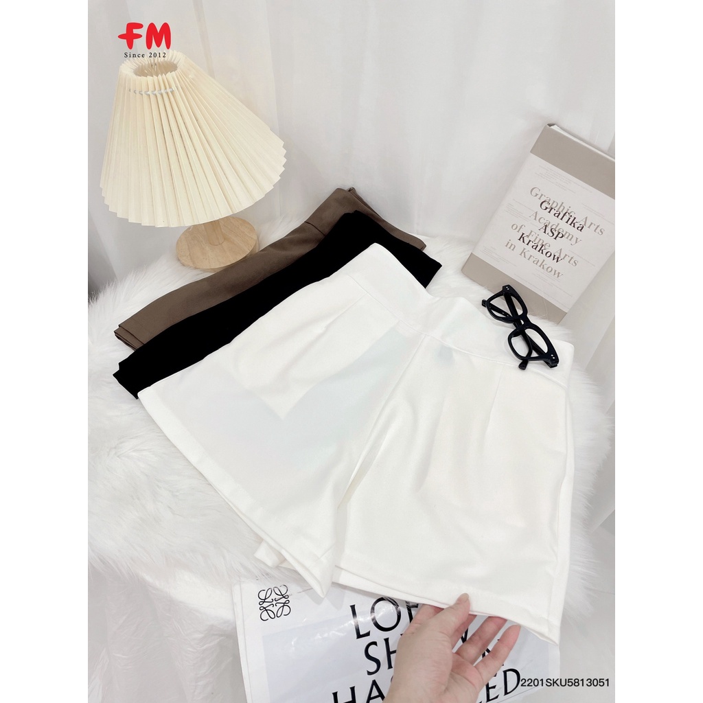 Quần short 69 nữ FM Style đùi lưng cao ống rộng chất tuyết mưa đứng form thời trang thanh lịch sang trọngI 220130509