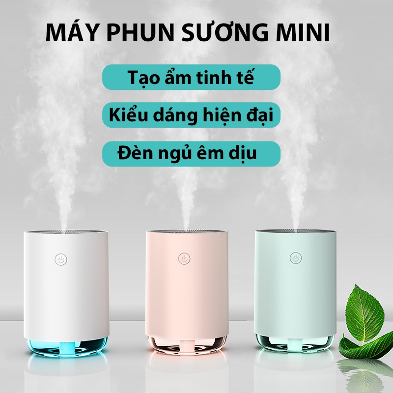 Máy phun sương tạo ẩm xông tinh dầu phòng ngủ xe hơi ánh sáng LED đèn ngủ không ồn - MPS02