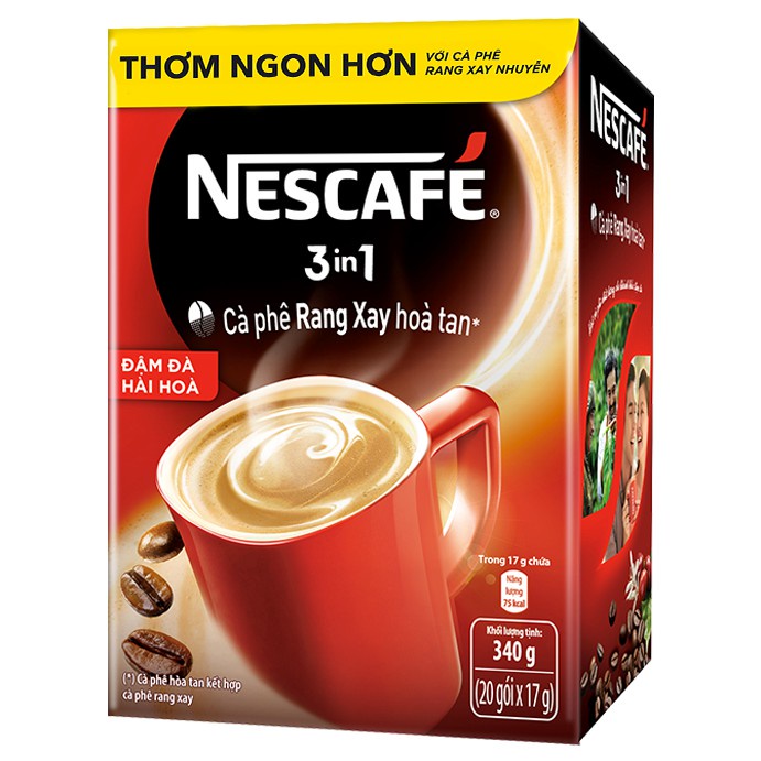 CÀ PHÊ HÒA TAN NESCAFE 3 IN 1 - hộp (20 gói x 17gr)