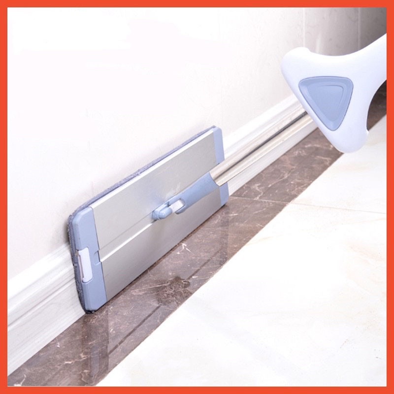 Cây chổi lau nhà tự vắt cao cấp mâm nhôm bản dài 42cm, tặng 2 bông lau, kèm ảnh thật