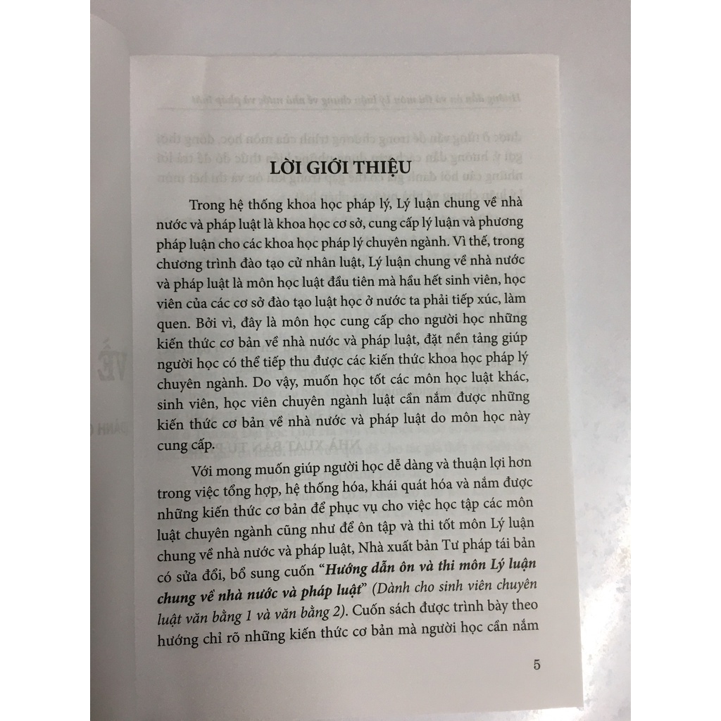 Sách Hưỡng Dẫn Ôn Và Thi Môn Lý Luận Chung Về Nhà Nước Và Pháp Luật ( có sửa đổi và bổ sung )