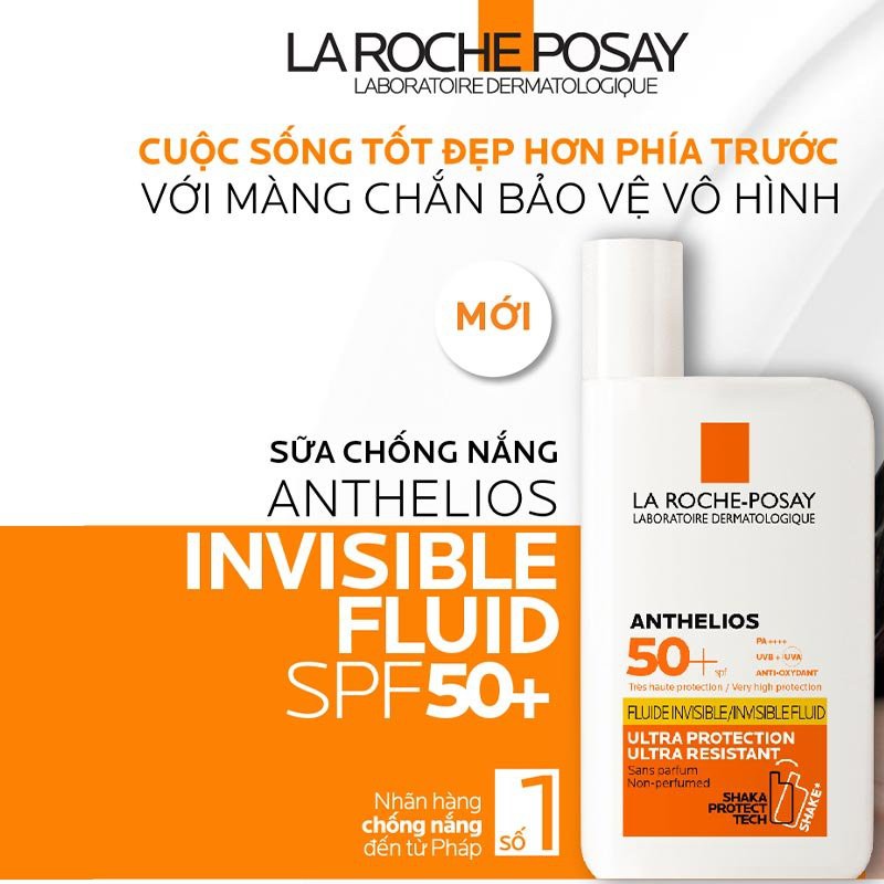 Kem Chống Nắng Không Nhờn Rít LA ROCHE-POSAY Anthelios Invisible Fluid SPF50+ 50ml