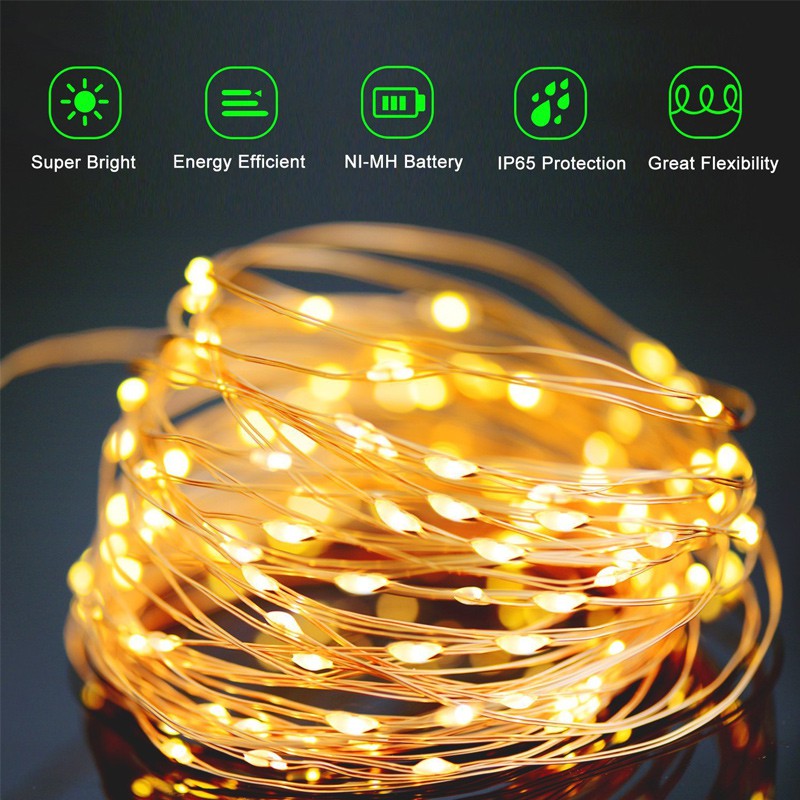 Dây đèn LED cổ tích USB 10m 5m 2m dành cho trang trí tiệc cưới Giáng Sinh lễ hội