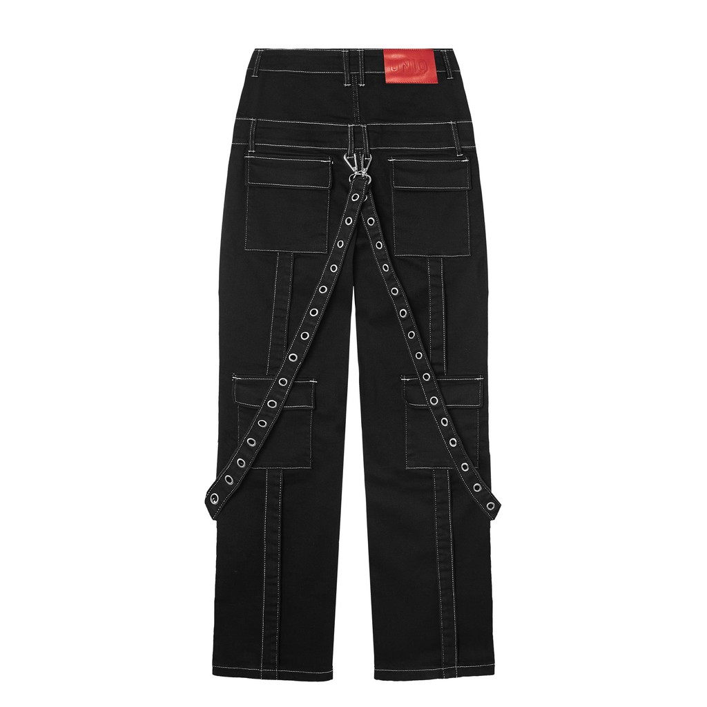 DOUBLE WAIST PANTS - BLACK - UNIQ - Quần hai cạp UNISEX