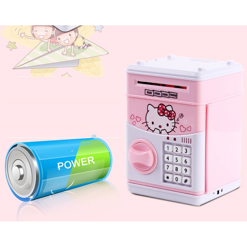 Ống Heo Tiết Kiệm Tiền Hình Máy Atm / Mèo Hello Kitty / Minion / Doraemon Dễ Thương Cho Bé