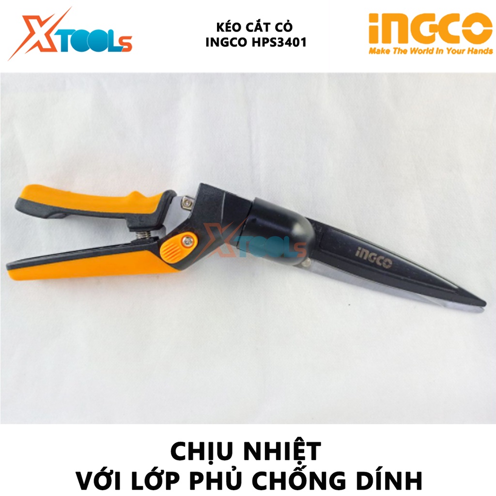 Kéo cắt cỏ INGCO HPS3401 | kéo cắt làm vườn xoay 340 độ