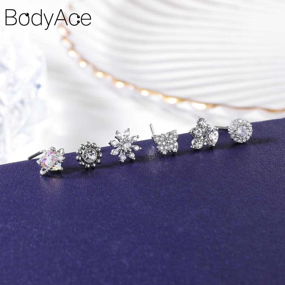 1 Khuyên Mũi Inox Hình Hoa Bướm Đính Đá Thời Trang