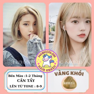 Thuốc Nhuộm Tóc Vàng Khói Tặng Oxy Trợ Nhuộm Găng Tay Mũ Chùm Kenzii Lên Từ Nền 8