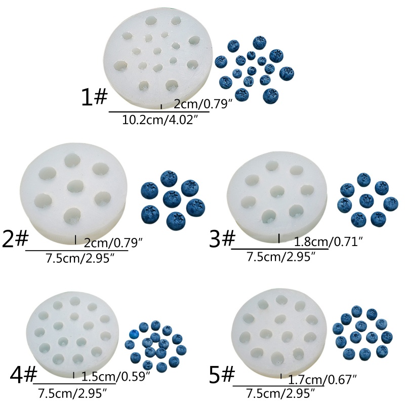 Khuôn silicone tạo hình việt quất 3D làm bánh DIY