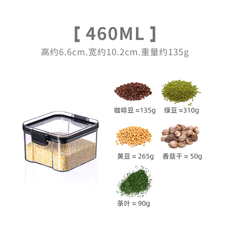 Hộp Nhựa Trong Suốt Hình Vuông Kín Khí Đựng Thực Phẩm Khô