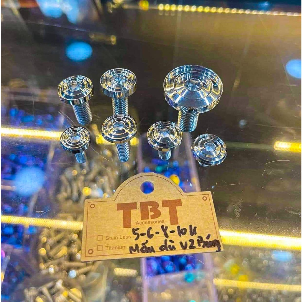 Ốc salaya TBT 6x15 đầu dù chất liệu inox 304 gắn dàn áo ốp pô và nhiều vị trí trên xe