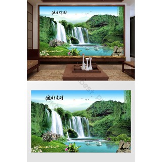 Tranh dán tường 3D siêu nét Sơn Thủy Hữu Tình MS960891
