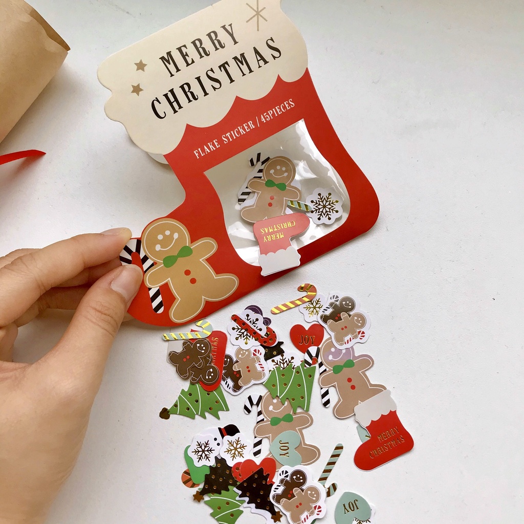 SET 40 STICKER CHRISTMAS FLAKE TRANG TRÍ CHỦ ĐỀ NOEL, GIÁNG SINH