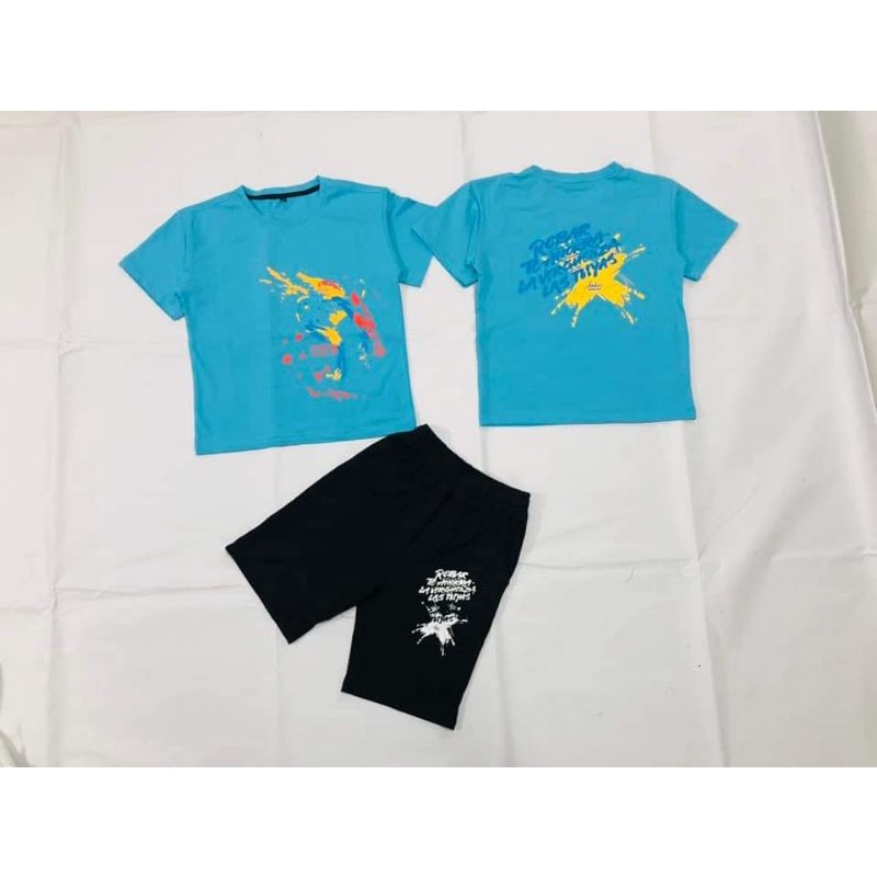 Bộ tay ngắn quần đùi thun cotton 100% chính phẩm hàng shop cho bé trai size cồ